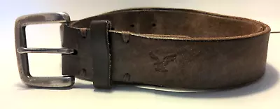 American Eagle Wide Brown Leather Work Belt - Heavy Buckle - Men's Size 40 • $14.95