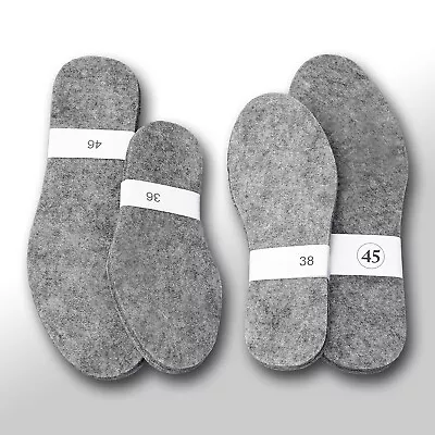 Unisex Felt Shoes Insoles - Inner For Boots Shoes - Mens Ladys - All Sizes • £4.29