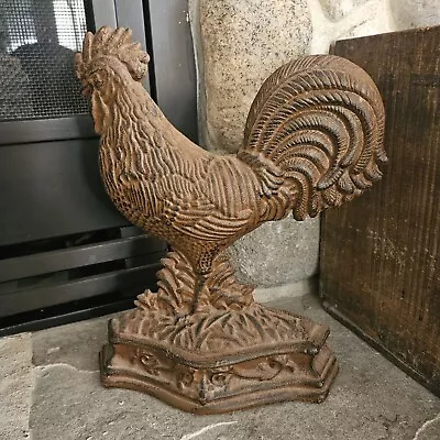 Large VINTAGE Cast Iron Rooster Doorstop Rustic Primitive Farmhouse Decor  12x9 • $24.95