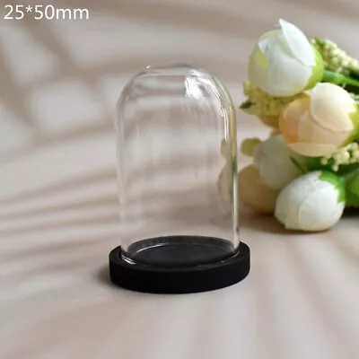 £3.79 • Buy Dollhouse Miniature Glass Display Bell Jar Dome Cloche Wooden Base Toy Model DIY