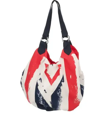 Baby Changing Bag Obaby Pom Pom Union Jack Red White & Blue With Changing Mat • £9.99