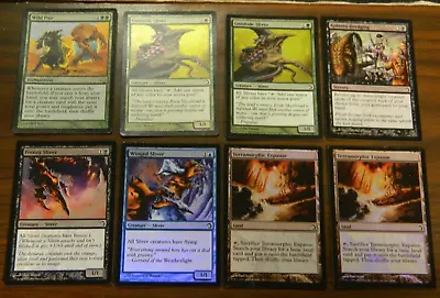 MTG Lot Of (8) Sliver Premium Deck Series FOIL Cards Winged Gemhide Frenzy Ap • $12.99