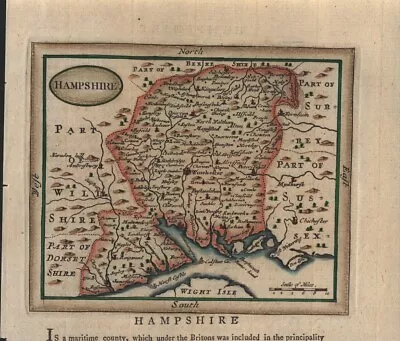 Hampshire  1784 County Map Genuine Antique 240 Years Old! • £20