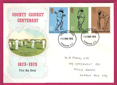 100 Years Of English Cricket - Wg . Grace Stamps On 1973 First Day Postal Cover • £3.69