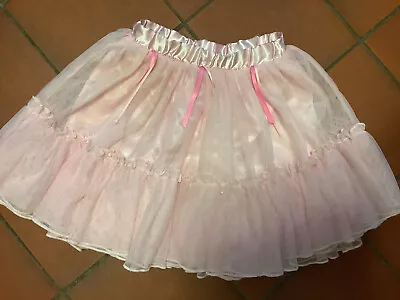 Girls Ladybird Pink Net Layered Lined Tutu Style Party Skirt Age 18-24mths • £1.75