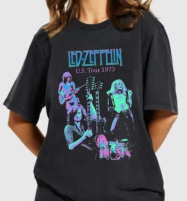 Led Zeppelin Tour 1973 Unisex Shirt Vintage Rock Band Led Zeppelin Distressed • $18.99