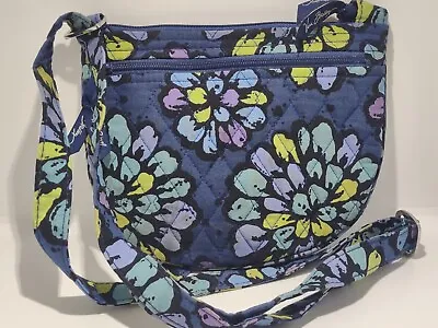 Vera Bradley Indigo Pop Purse Blue Floral Shoulder Handbag • $22.95