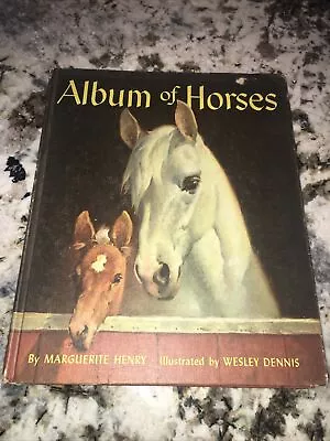 Vintage 1974 Illustrated Album Of Horses By Marguerite Henry • $9.99