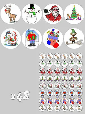 £4.27 • Buy 96 X MIXED CHRISTMAS EDIBLE FAIRY CUP CAKE TOPPERS XMAS D1