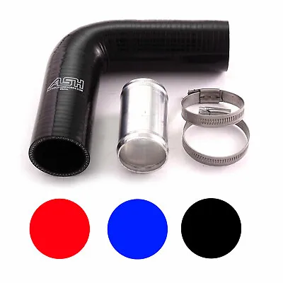 £24.20 • Buy Silicone Hose Bend 90 Degree Pipe Elbow Air Water Boost + Alloy Joiner + Clips