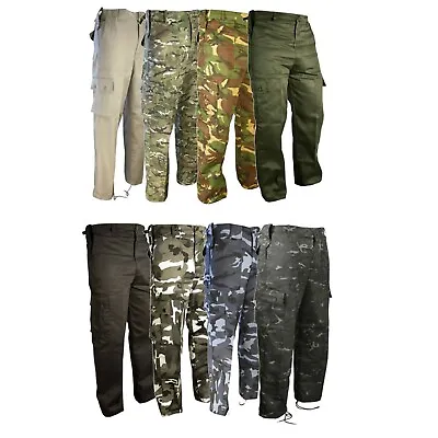 Mens Military Army Combat Cargo Pants Camouflage Camo Trousers • £18.90