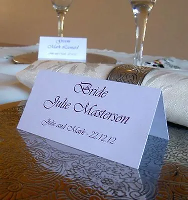 £1.25 • Buy Personalised Table Name Place Cards Wedding Birthday Meeting Meal Setting