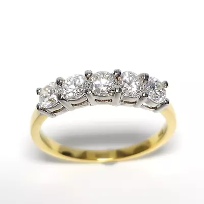 Large Diamond Ring 1.25ct Natural Diamonds 14k Yellow Gold Size 8 Solid Gold • $1419