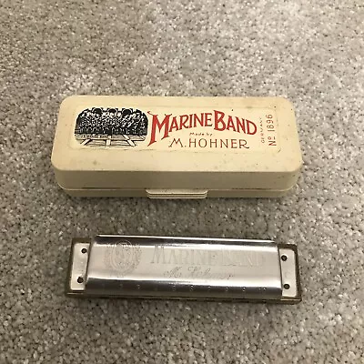 M. Hohner Marine Band Harmonica Germany No 1896 W/ Plastic Case • $24.99