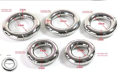 Male Duty Strong Magnetic Stainless Steel Ball Stretcher Enhancer Chastity Ring • $22.52