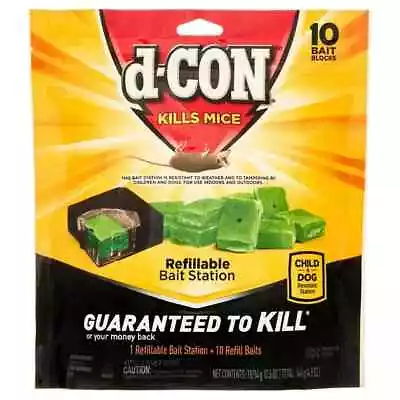 D-CON Refillable Corner Fit Mouse Bait Station 1 Trap + 10 Baits -Free Shipping • $17.79