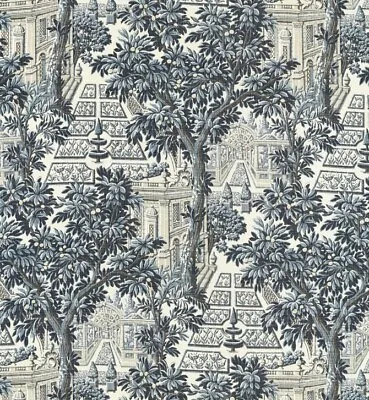 Zoffany Curtain/Uph Fabric 'ITALIAN GARDEN' 1.5 METRES INDIGO - 100% Linen • £52.50
