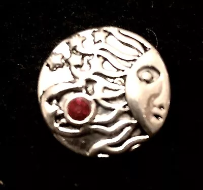 Sun Moon And Stars Mini Snap Charm 12mm With Red Gem Accent • $4.99