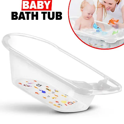 Large Baby Bath Tub Clear For Boys Girls Kids Bathtub New Born Unisex Bathing • £15.99