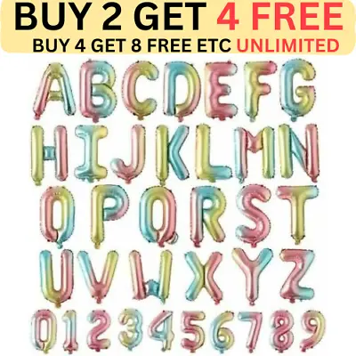 16  Inch Alphabet A-Z Letter Number Foil Balloons NAME PARTY WEDDING BIRTHDAY UK • £0.99