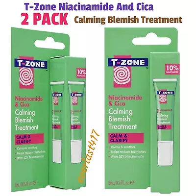 T-Zone Niacinamide And Cica Calming Blemish Treatment 8Ml2 Pack  • £7.90