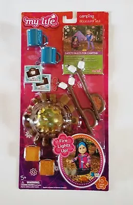 My Life Doll Camping Accessories Set Fire Lights Up Marshmallows  • $75