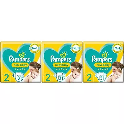 93 X Pampers New Baby Size 2 - Carry Pack - With Protection For Sensitive Skin • £25.09