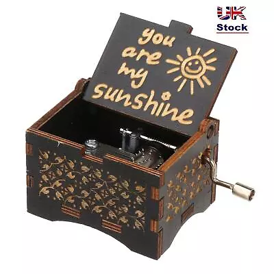 You Are My Sunshine Wooden Hand Crank Musical Boxes Antique Engraved Music Box • £4.95