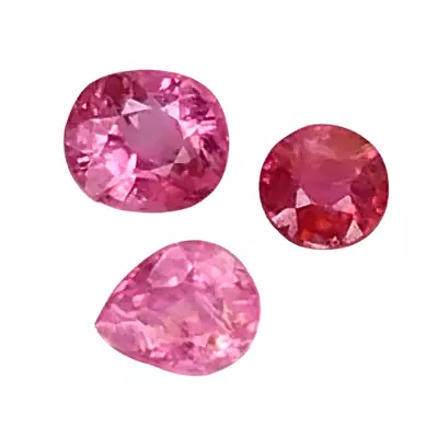 0.92ts PINK RED NATURAL SPINEL OVAL PEAR CUT 3PCS LOOSE GEMSTONES  SEE VIDEO  • $9.99