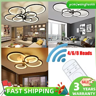 Modern Acrylic Chandelier Light Remote Ceiling Lamp LED Living Room Bedroom Lamp • $48.88