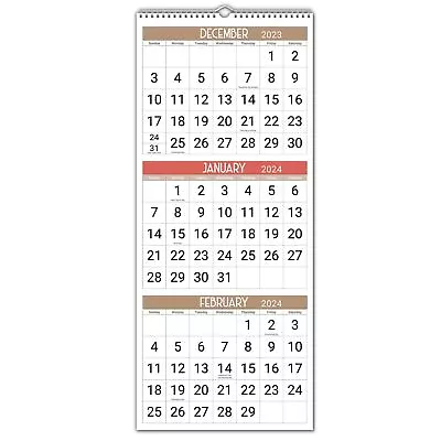 3-Month Wall Calendar 2024 - Deco 11x26  Three Month View 2024 Wall Calendar ... • $8.21