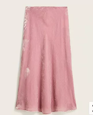 J.Crew Pull-on Velvet Slip Skirt Item BD523 Sz Small Pink • $125