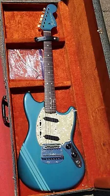 1969 Fender Blue W Matching Headstock Mustang Guitar W Case • $1