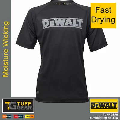 Official Dewalt T-Shirt Mens Work Top Chest Logo Moisture Wicking Vented Sides  • £14.99