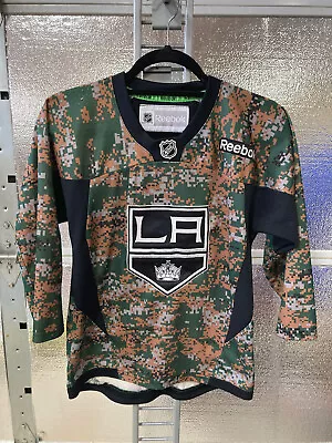 Los Angeles Kings Hockey Jersey - Youth S/M - LA - Camo Military - Reebok - NHL • $39.99