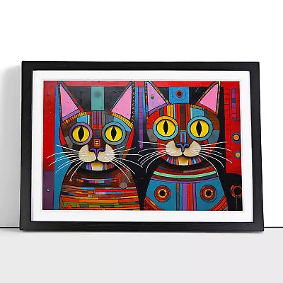 Egyptian Cat Constructivism No.2 Framed Wall Art Poster Canvas Print Picture • £14.95