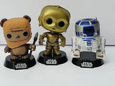 Funko POP! Star Wars Lot - R2D2 C3PO & Wicket • $29.99