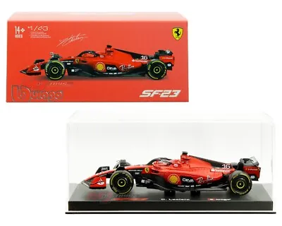 Bburago 1:43 Ferrari SF23 Formula 18-36835 #16 C.Leclerc/#55 Carlos Sainz Case  • $18.99