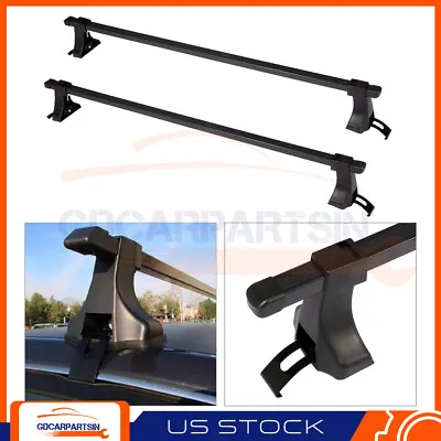 Universal 48  Adjustable Roof Rack Cross Bars Black Rails Aluminum Bar Carrier • $46.92