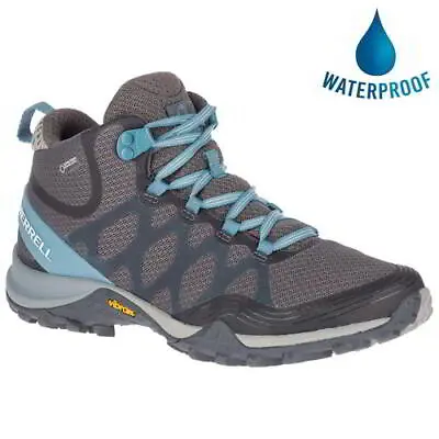 Merrell Siren 3 Mid GTX Waterproof Womens Ladies Walking Hiking Boots Grey • £67.99