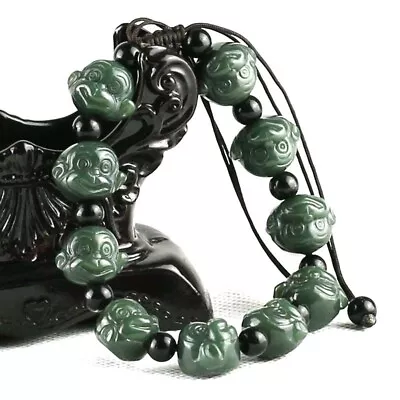 Certified Hetian Jade Bracelet Monkey Head Jade Bangle Amulet Healing Jewelry • $24.63