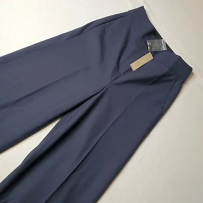 J Crew Women's Size 00 NWT Frankie Pant Everyday Wool Wide Leg Navy Blue AB670 • $44.95