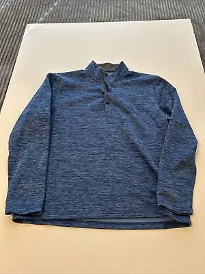 Callaway Mens Golf 1/4 Snap Button Blue Pullover  Mock Neck Size XL • $26.99