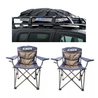 2x Adventure Kings Throne Camping Chair + Half-Length Premium Waterproof Rooftop • $168.90