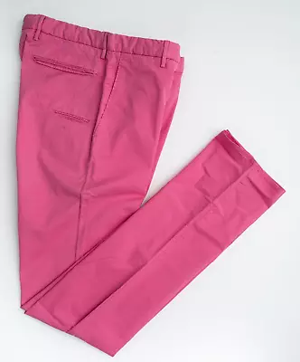 INCOTEX Pink Cotton Flat Front High Comfort Dress Pants 30 (EU 46) *Second* NWT • $159.99