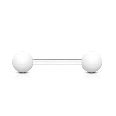 £2.50 • Buy 12mm Short White Bio Flex Metal Free Tongue Bar Nipple Piercing Tounge Allergy