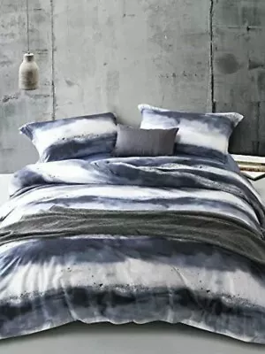 £49.44 • Buy Watercolor Reverseible Duvet Cover Queen Size 100% Egyptian Cotton Blue MILDLY 