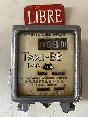 Vintage Taxi-bb Fare Meter French Taximetre Nice Antique Working Conditions • $375