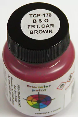 B&O FREIGHT CAR BROWN TRU-COLOR AIR BRUSH READY PAINT HO O On30 Model RR TCP178 • $9.89