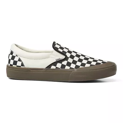 Vans Slip On Checkerboard Shoes Mens In Black Dark Gum-  - • $83.99